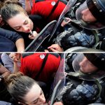 #25 Jasmina Golubovska Kisses The Shield Of A Police Officer In Front Of The Macedonian Government Building In Skopje, 5 May 2015