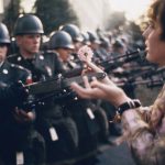 #8 Young Pacifist Jane Rose Kasmir Planting A Flower On The Bayonets Of Guards At The Pentagon During A Protest Against The Vietnam War, 21 October 1967