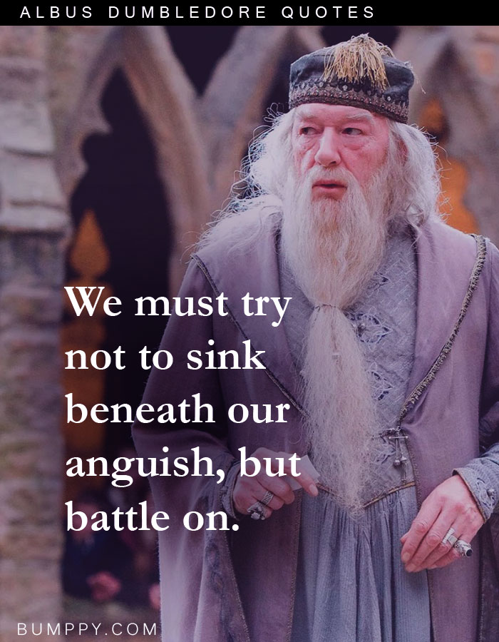 We must try not to sink beneath our anguish, but battle on.