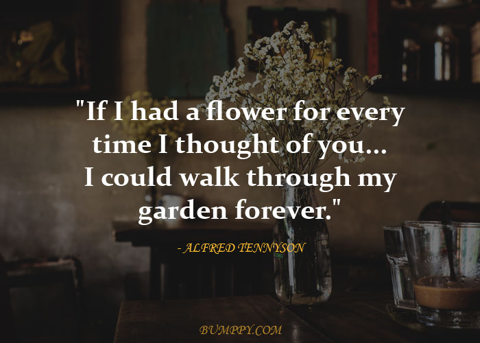 "If I had a flower for every  time I thought of you... I could walk through my  garden forever."