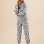 Fleece Star Print Cuffed Pant Pyjama Set